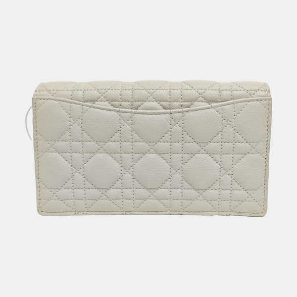 Authenticated pre-owned  Dior Caro Quilted Calfskin White - Shoulder Bag at Looply