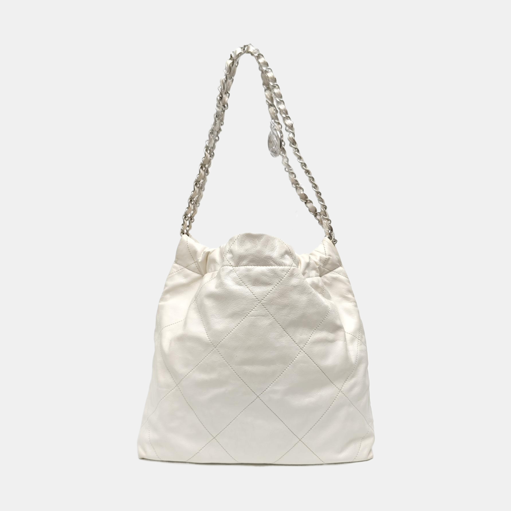 CHANEL 22 Medium Quilted Calfskin White
