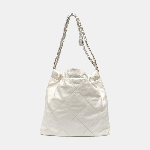 CHANEL 22 Medium Quilted Calfskin White