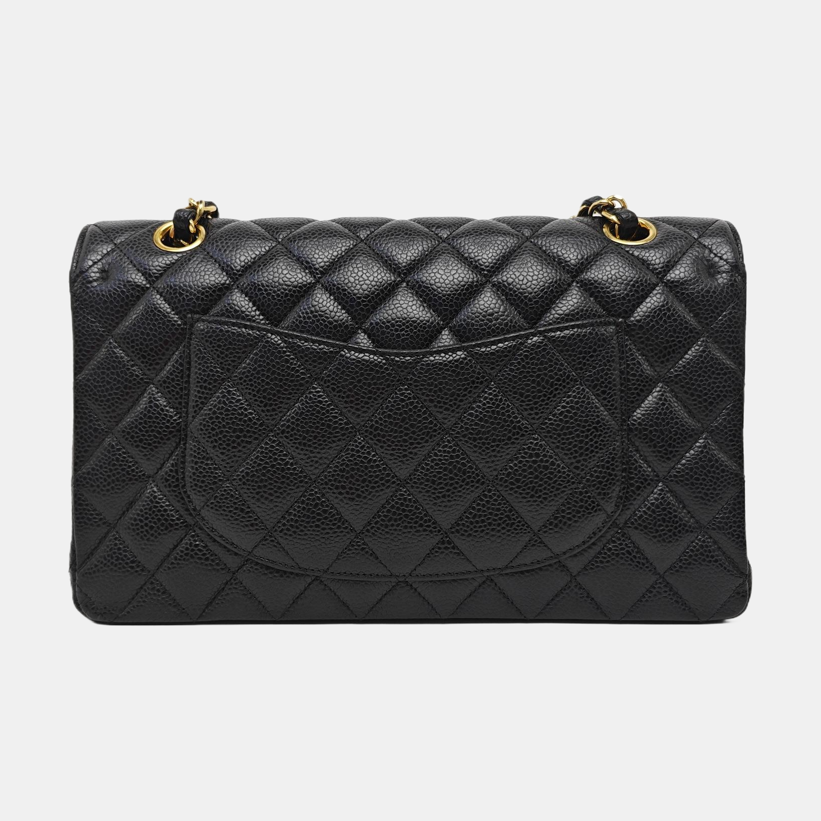 CLASSIC FLAP Medium Quilted Grained Calfskin Black