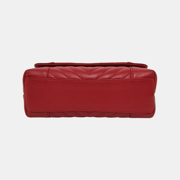 Chevron, Quilted Calfskin Red