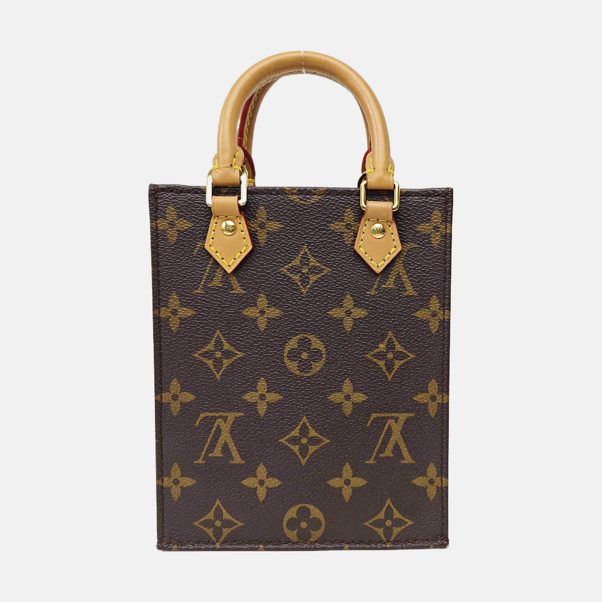 SAC PLAT Mini Monogram Coated Canvas Brown