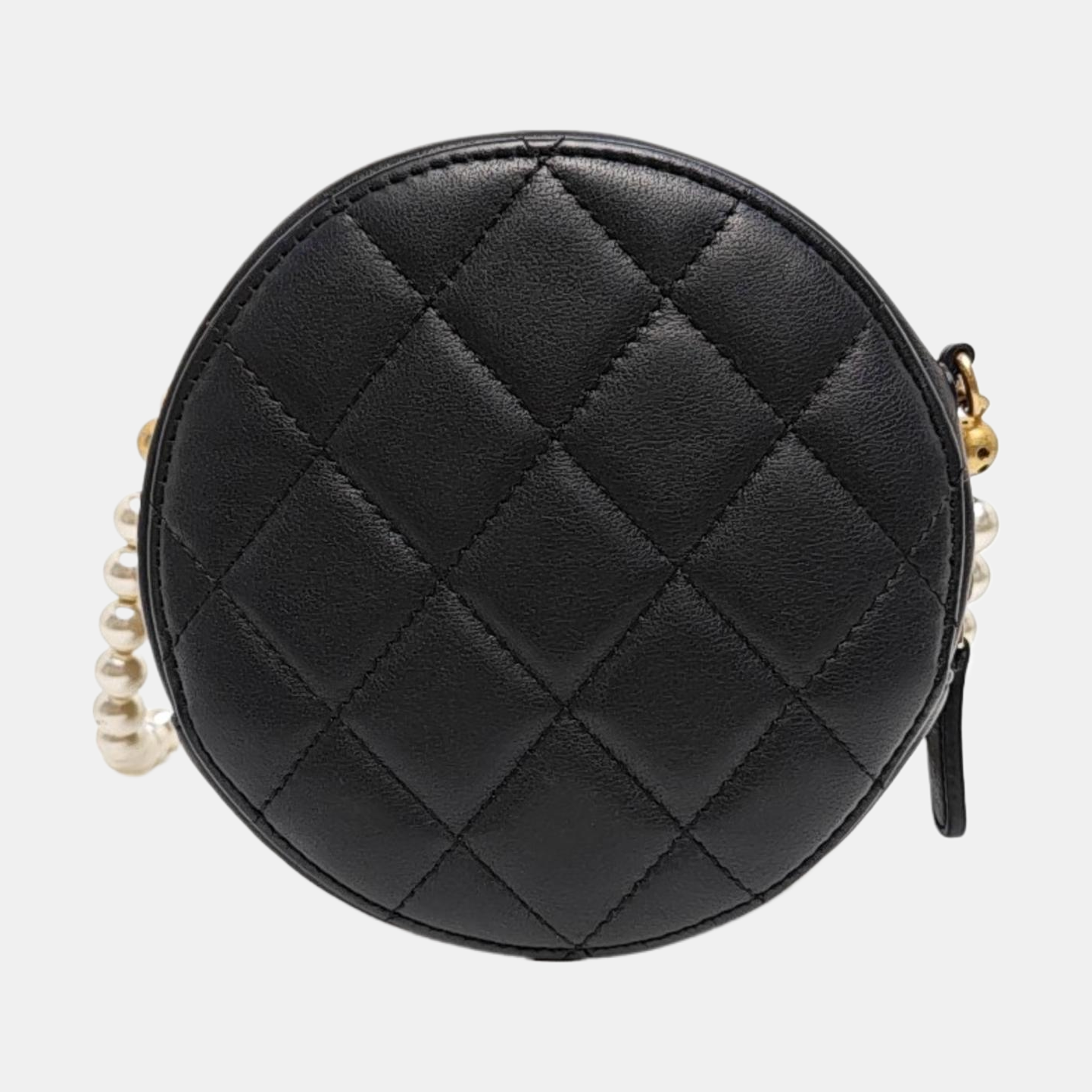 ROUND Mini Quilted Calfskin Black