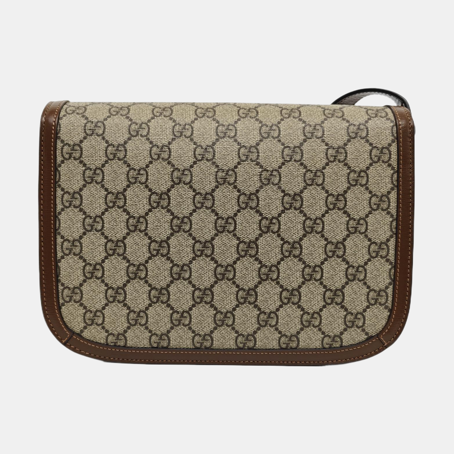 Horsebit 1955 Medium Monogram Coated Canvas Beige
