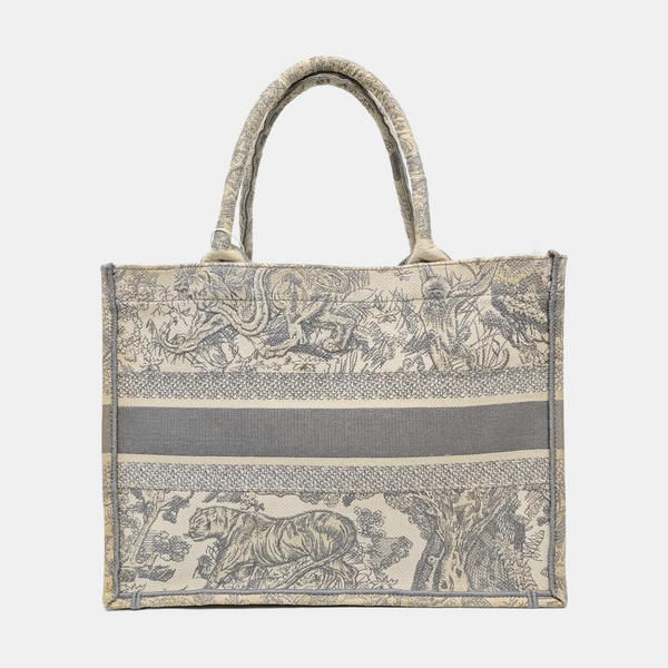 Authenticated pre-owned  Book Tote Medium Canvas Grey - Tote Bag at Looply
