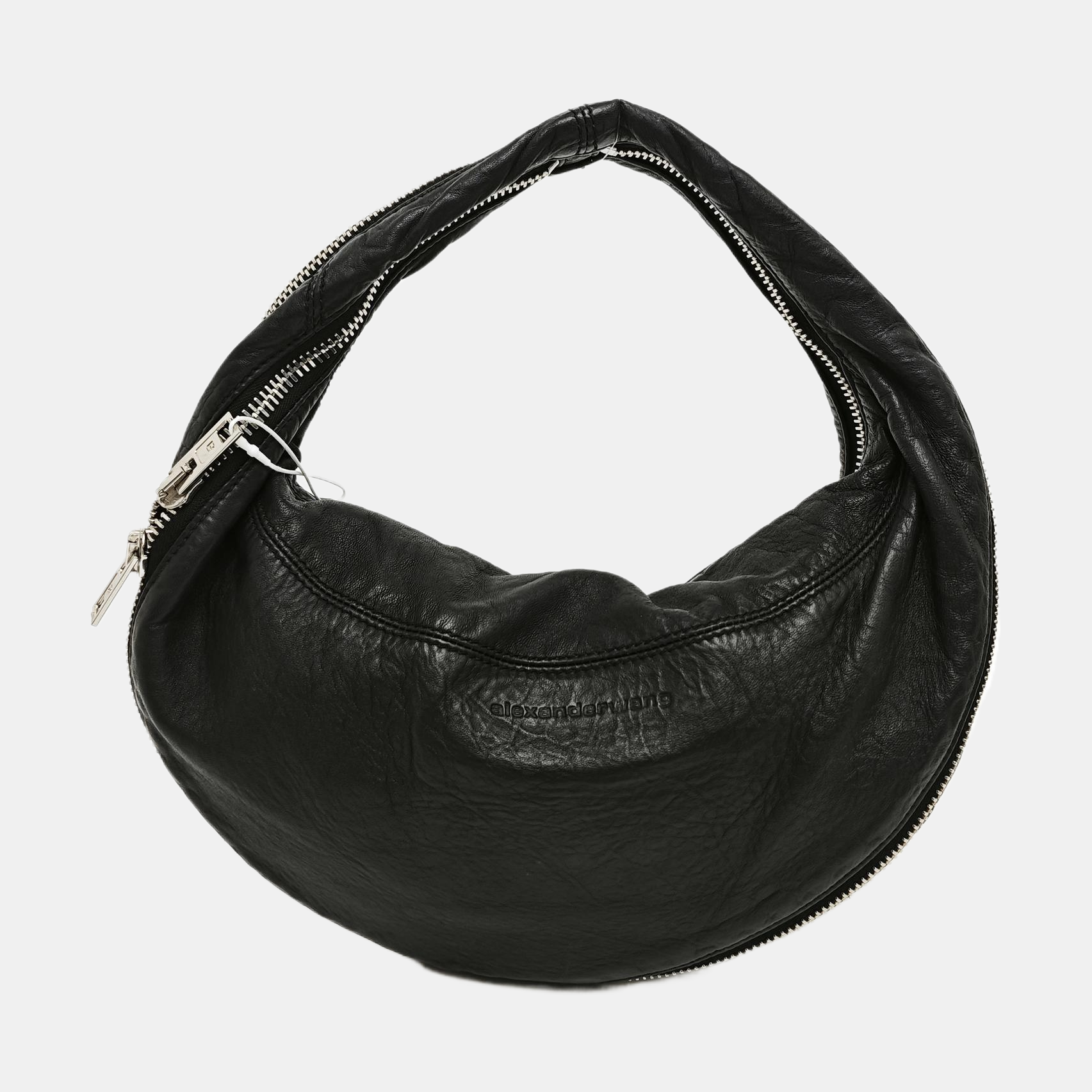 Leather Top Handle Bag Black