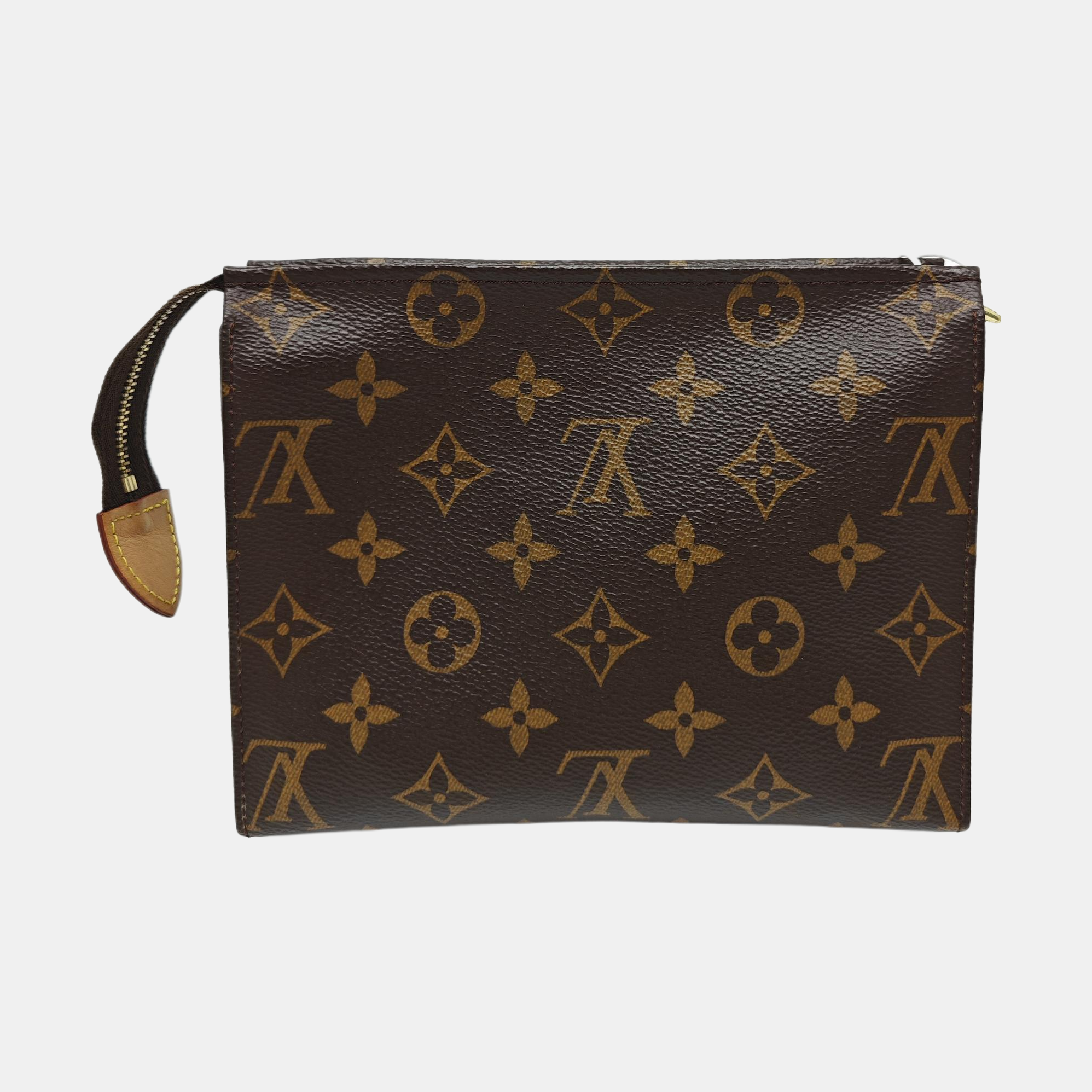 TOILET POCKET 19 Monogram Coated Canvas Brown