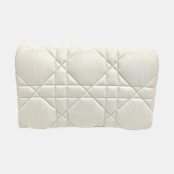 Dior Caro Small Cannage Calfskin White