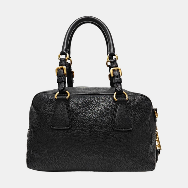Calfskin Top Handle Bag Black