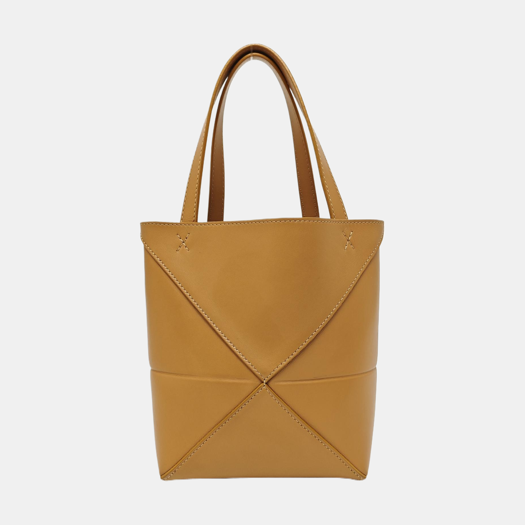 Puzzle Fold Mini Quilted Calfskin Brown