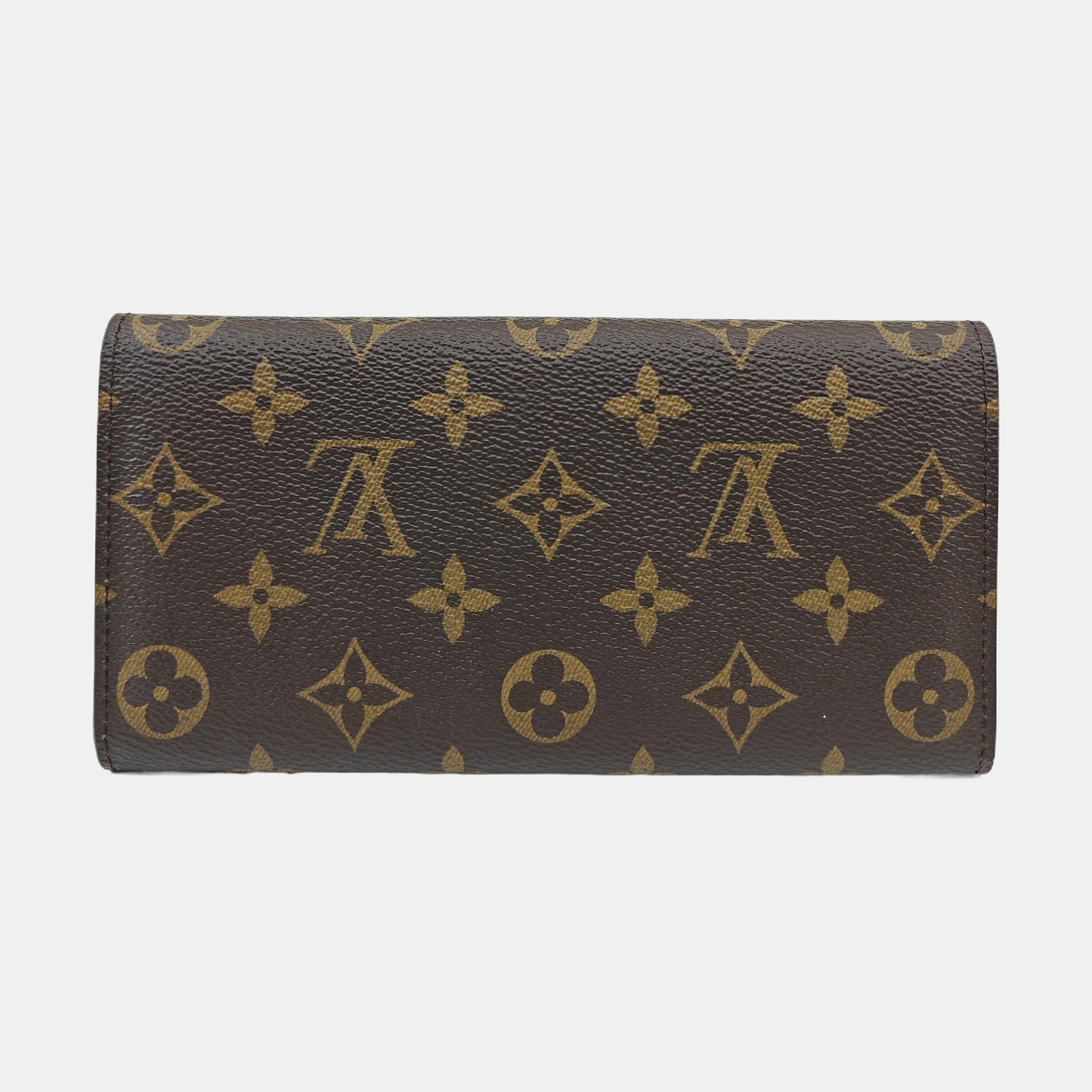 EMILIE Monogram Coated Canvas Brown Wallet