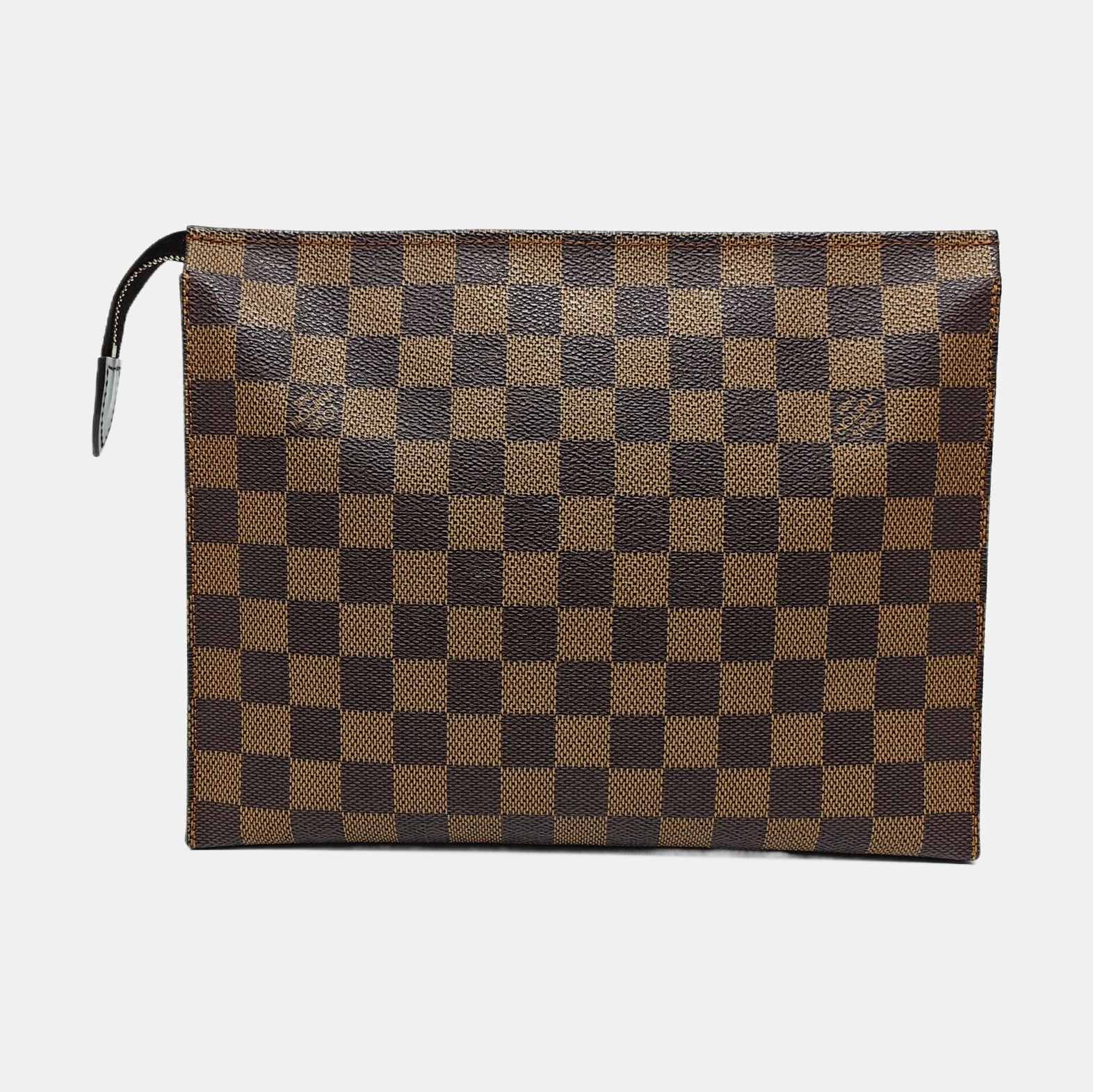 TOILET POCKET 26 Damier Ebene Coated Canvas Brown
