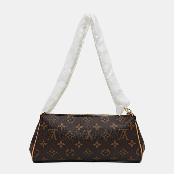 Pochette Eva Monogram Coated Canvas Brown