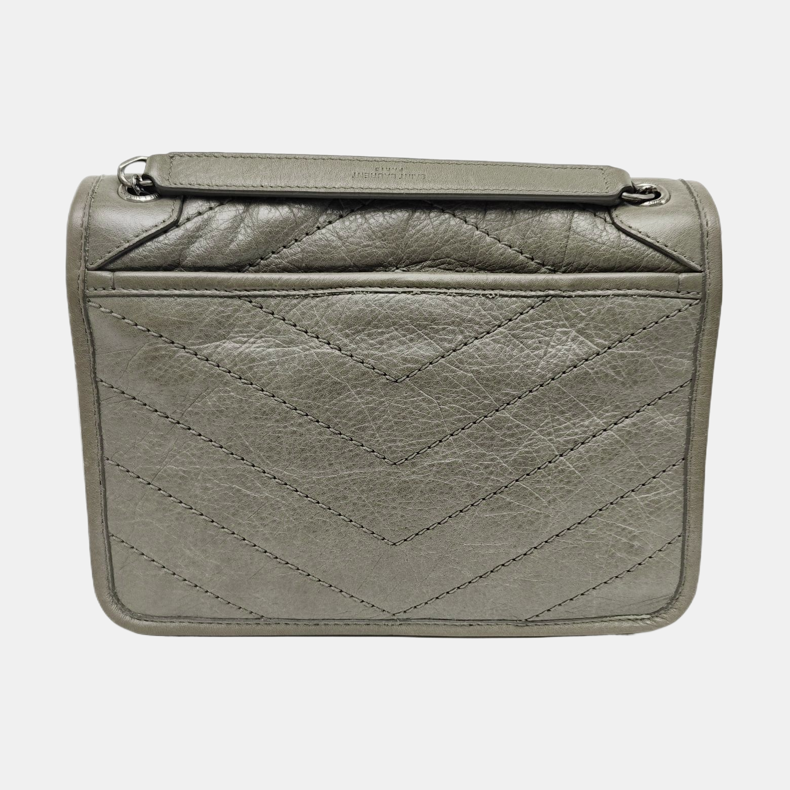 NIKI Small Chevron Calfskin Green