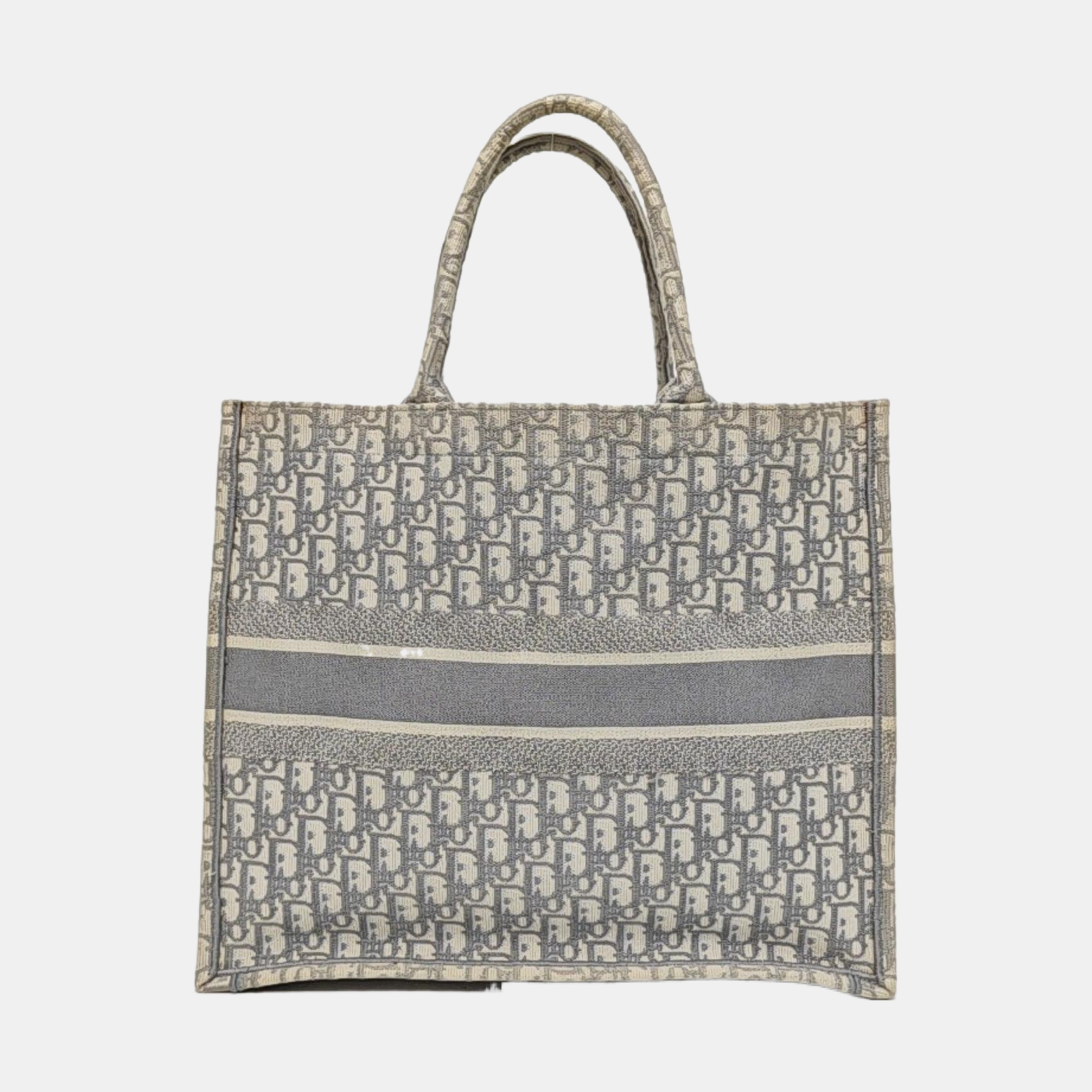 Authenticated pre-owned  Book Tote Large Monogram Canvas Grey - Tote Bag at Looply