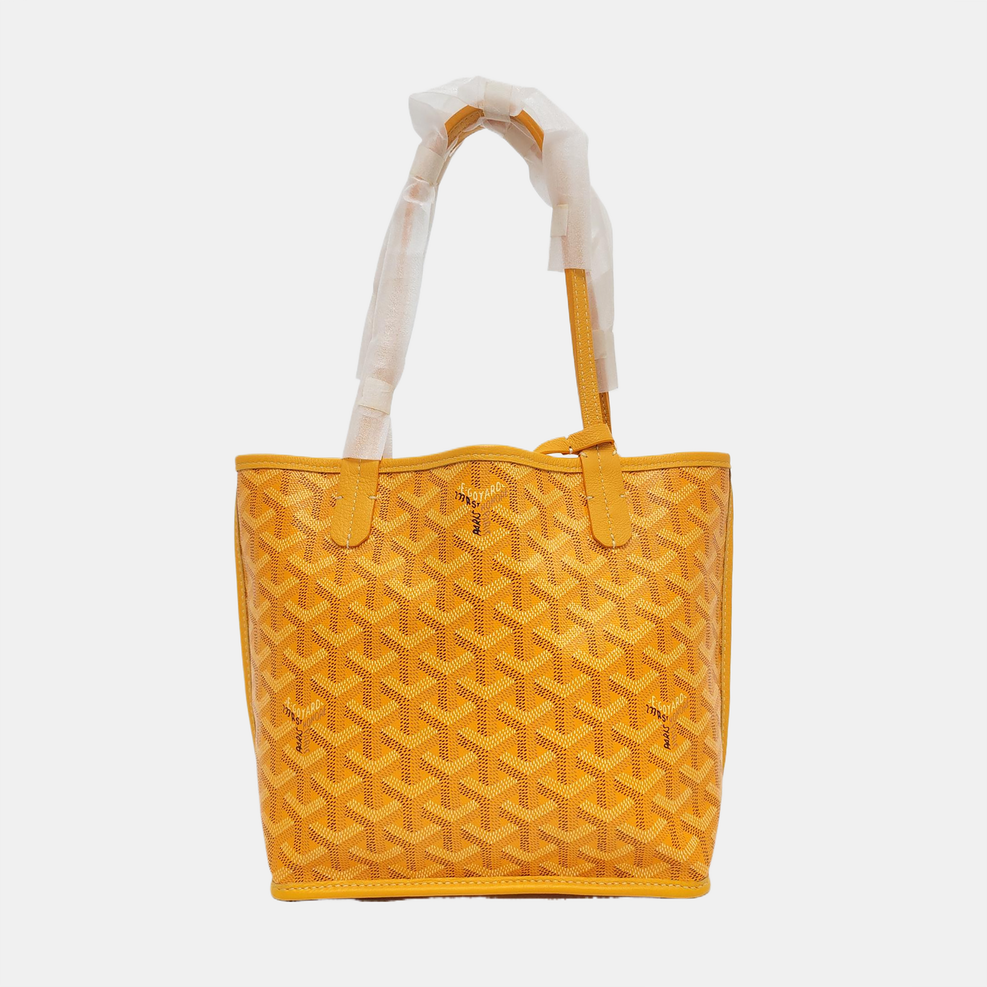 Authenticated pre-owned  Anjou Mini Coated Canvas Yellow - Tote Bag at Looply