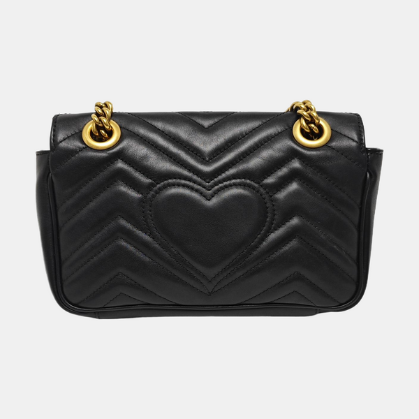 GG Marmont Small Quilted Calfskin Black