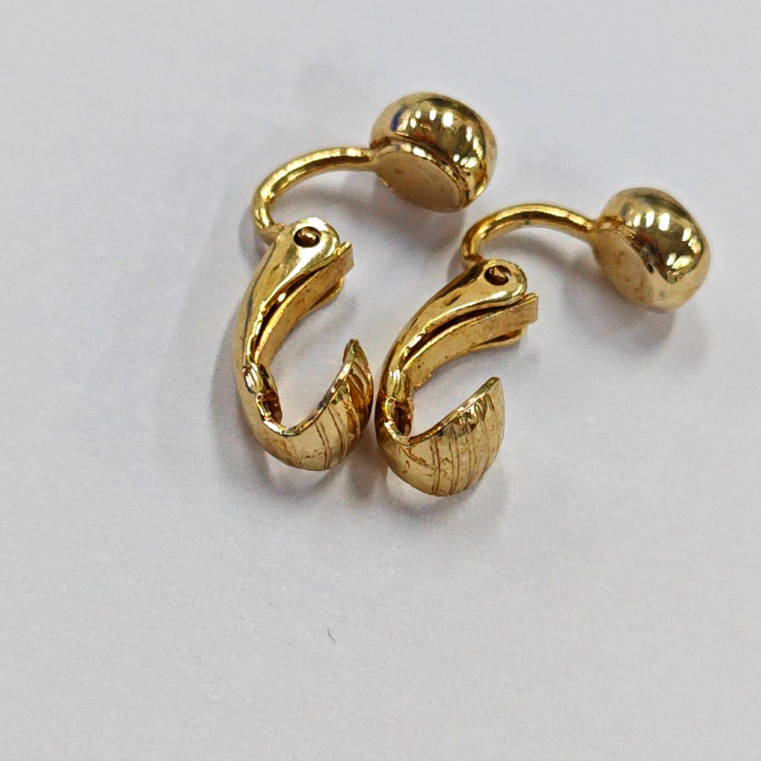 Metal Gold Clip On Earrings