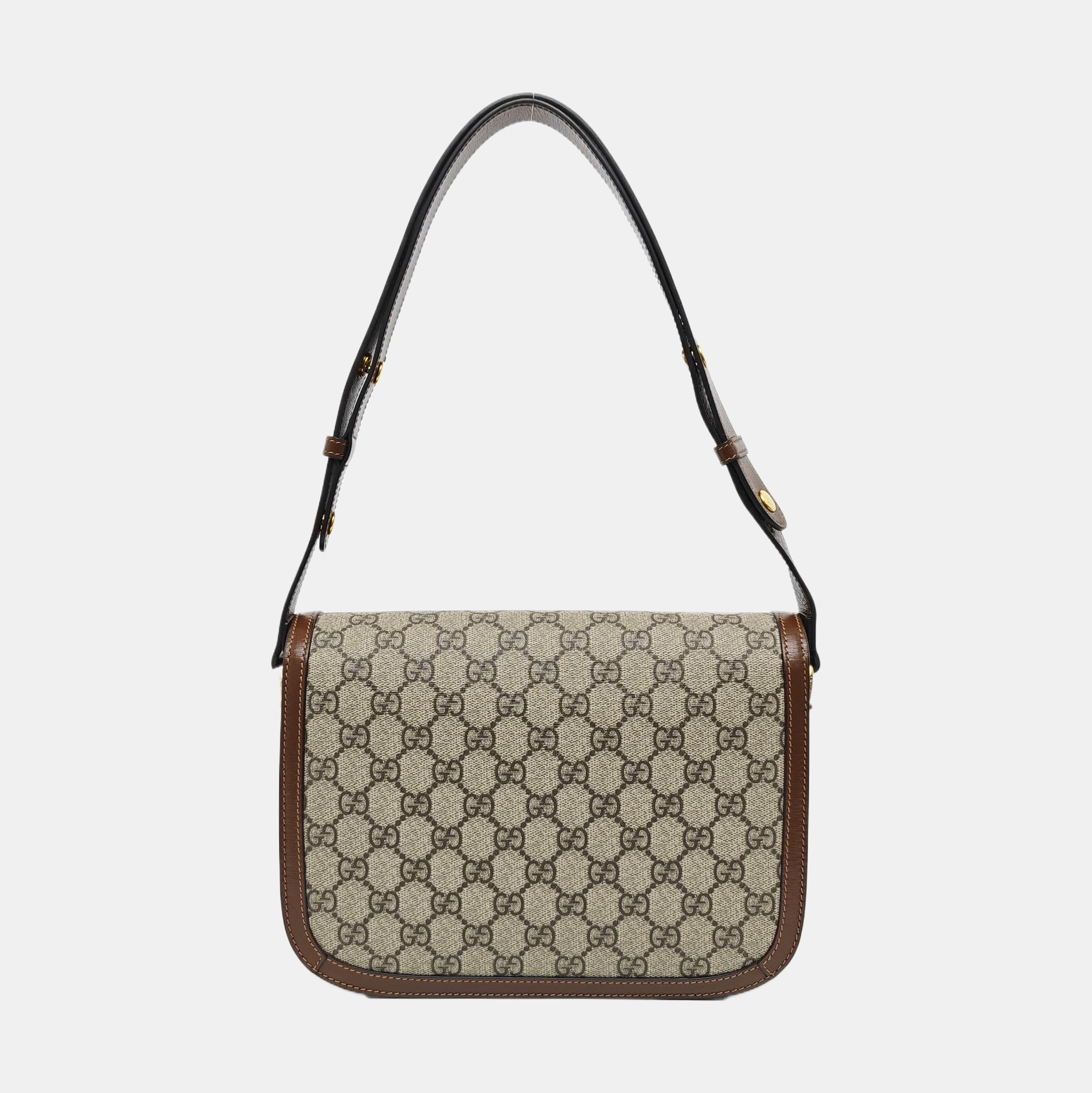 Horsebit 1955 Medium Monogram Coated Canvas Beige