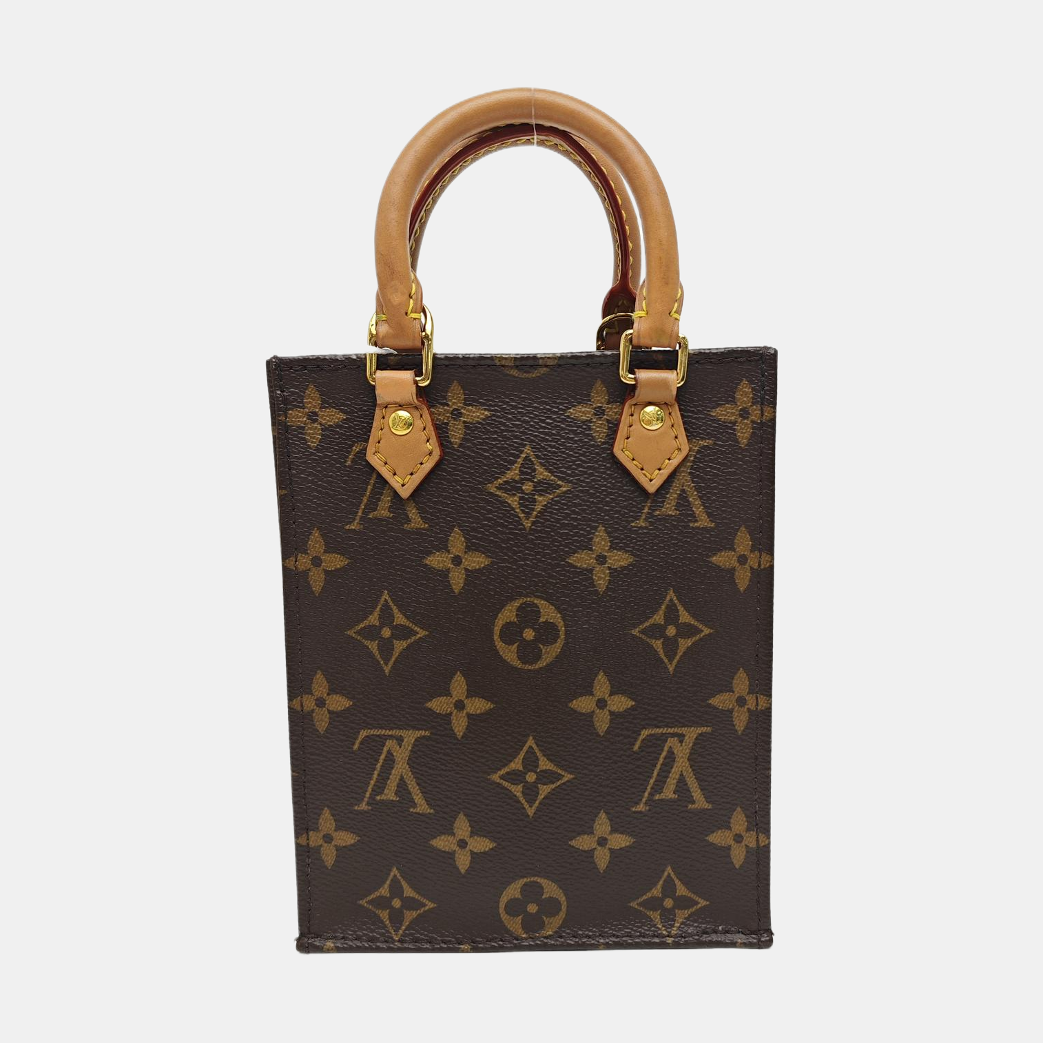 SAC PLAT Mini Monogram Coated Canvas Brown