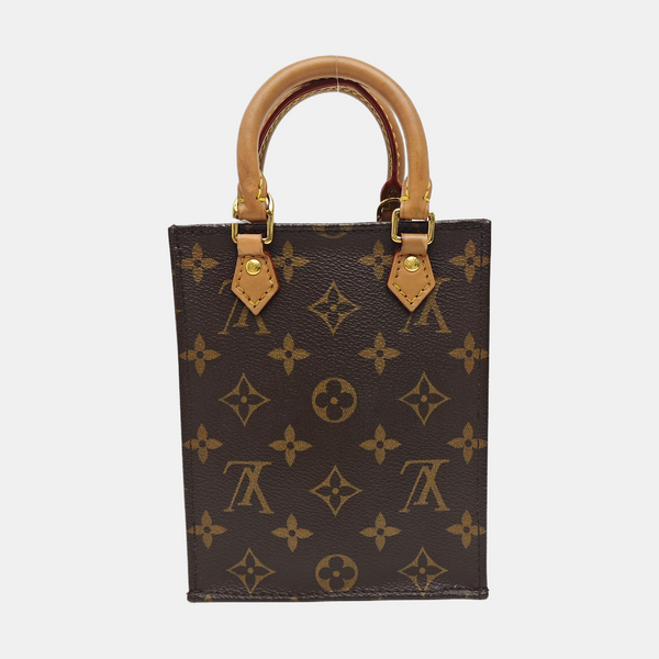 SAC PLAT Mini Monogram Coated Canvas Brown