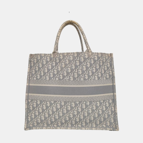 Book Tote Large Oblique Canvas Gray