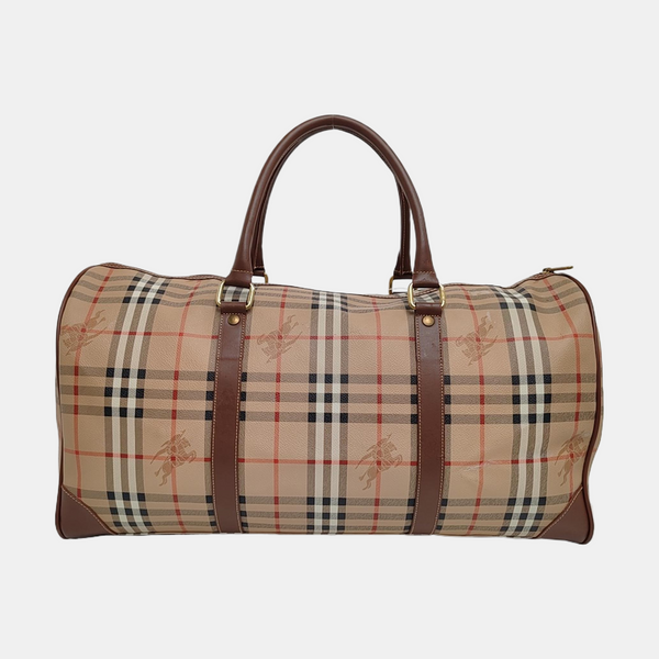 Coated Canvas Top Handle Bag Beige