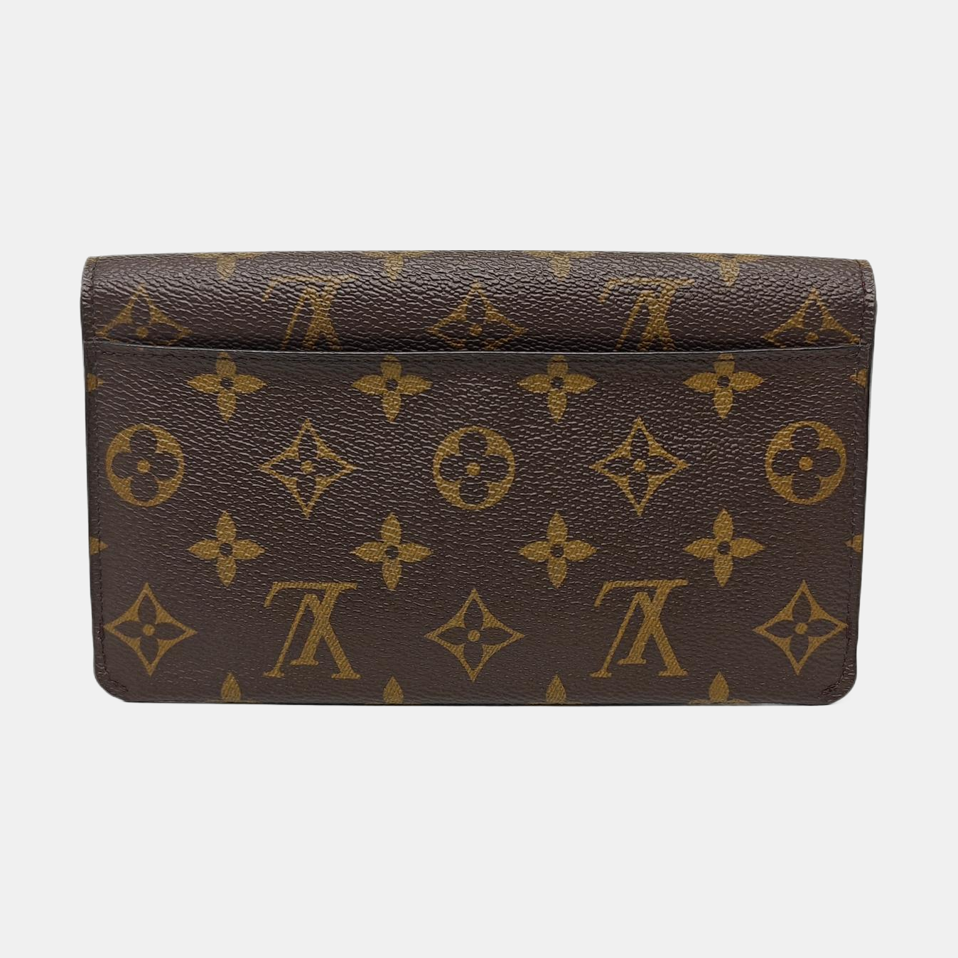 SARAH Monogram Coated Canvas Brown Wallet