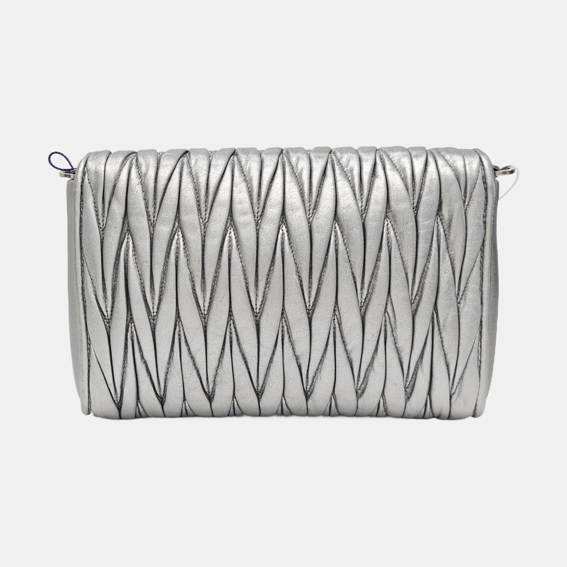Quilted Lambskin Shoulder Bag Silver