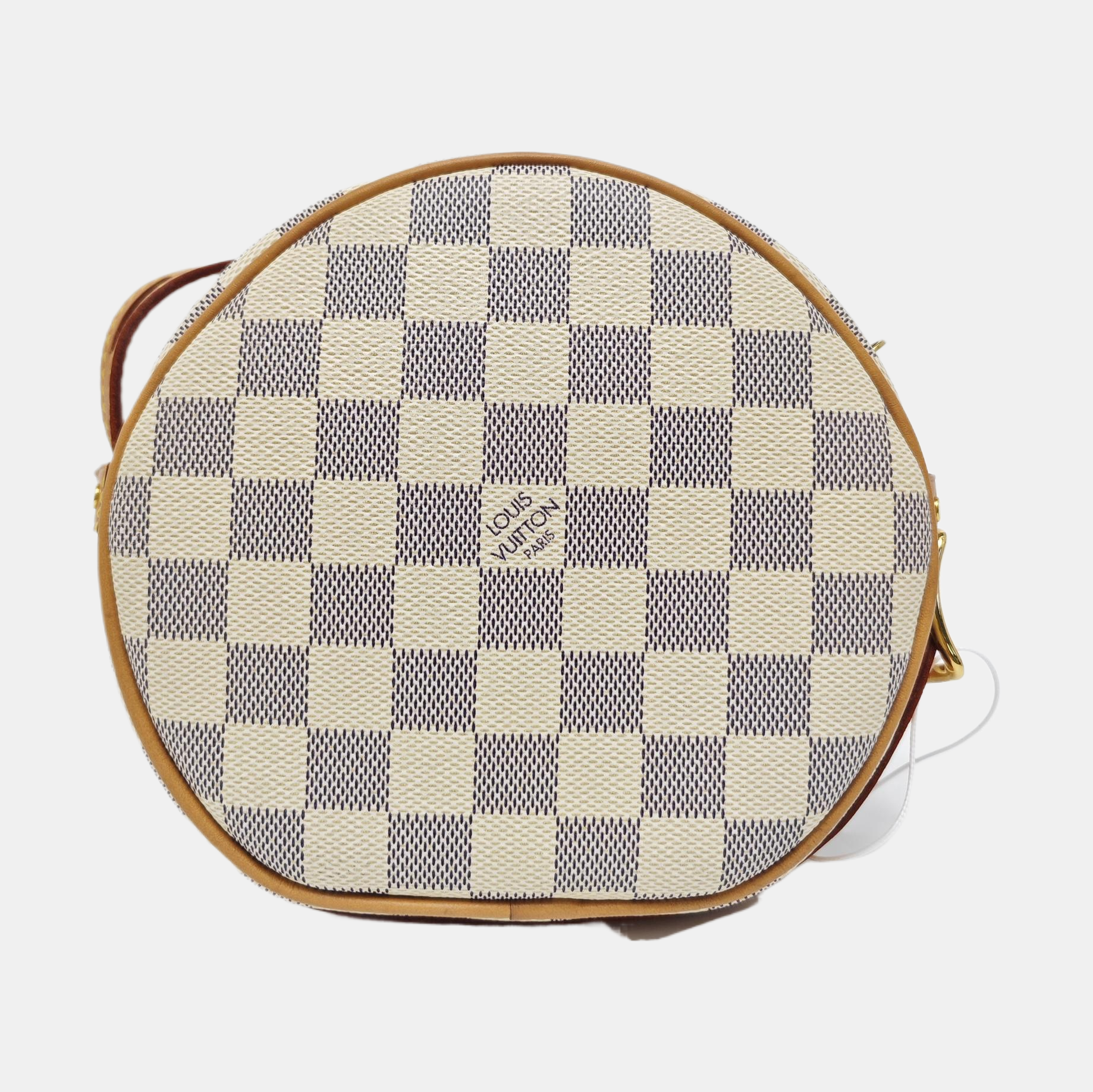 BOITE CHAPEAU PM Damier Azur Coated Canvas White