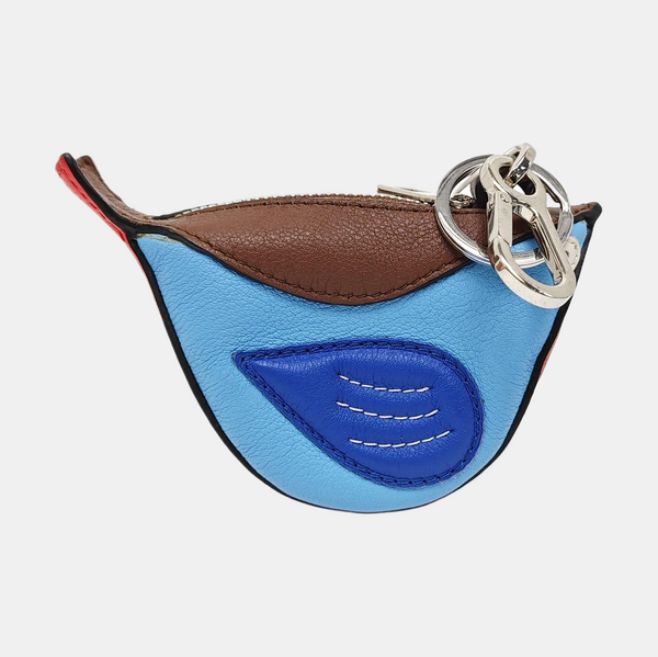 Animals Calfskin Blue Key Pouch