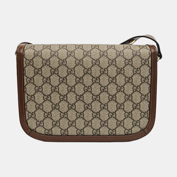 Horsebit 1955 Medium Monogram Coated Canvas Beige