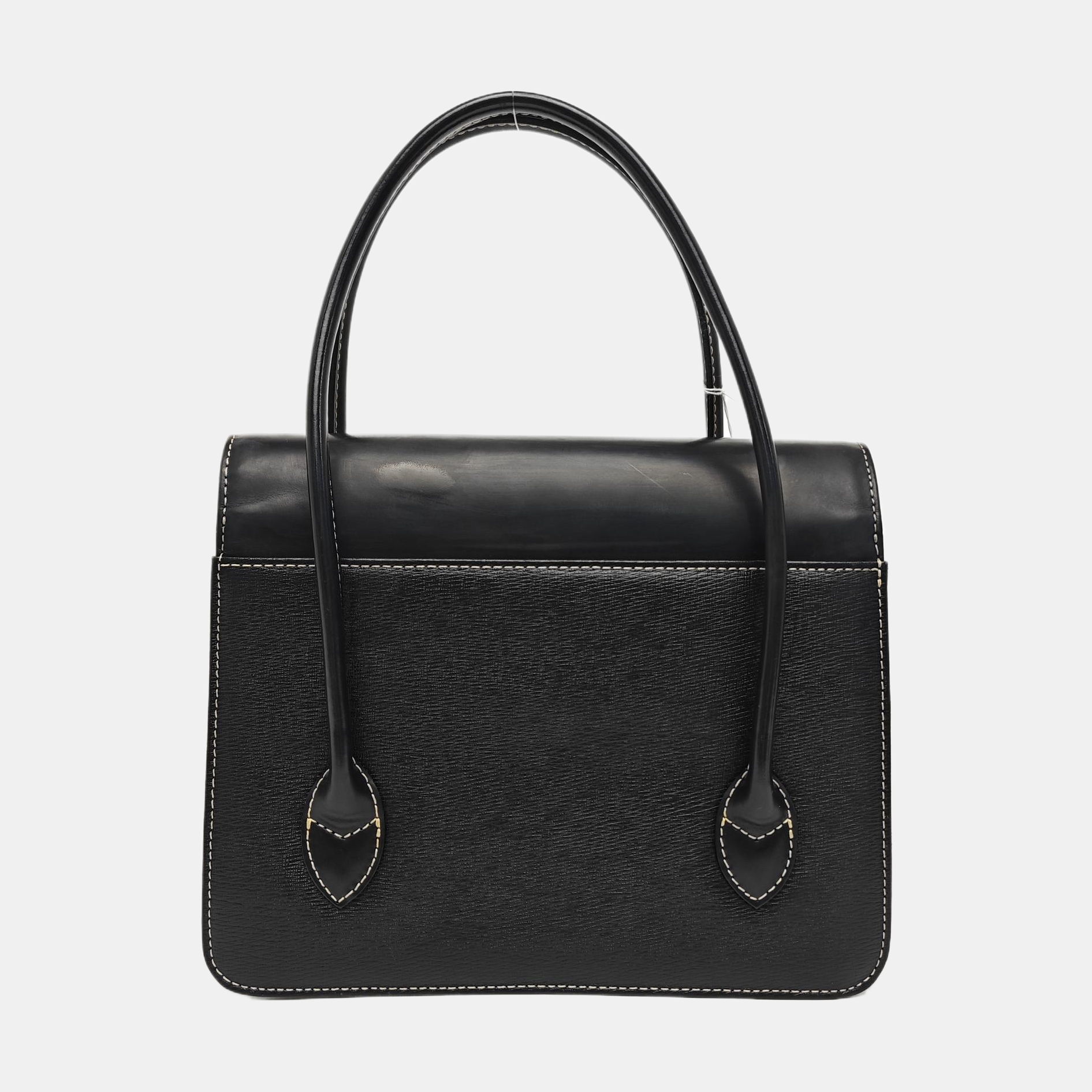 Calfskin Top Handle Bag Black