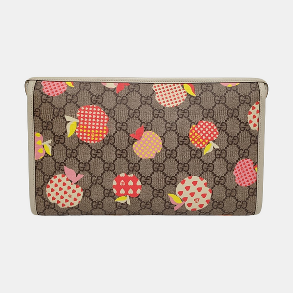Monogram Coated Canvas Clutch Brown