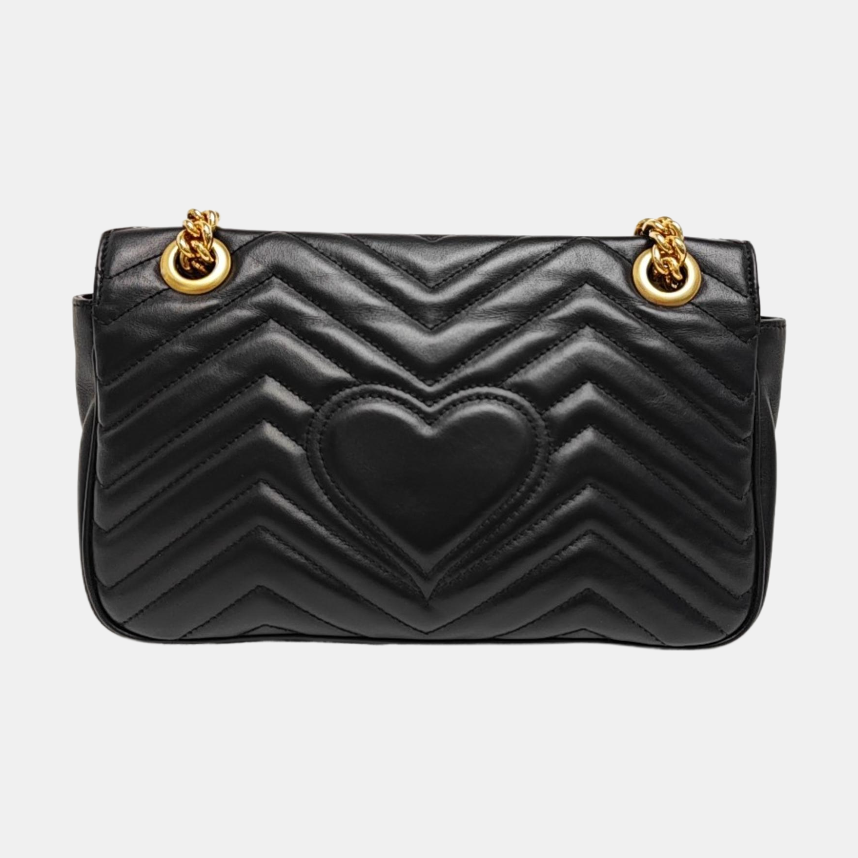 GG Marmont Medium Quilted Calfskin Black
