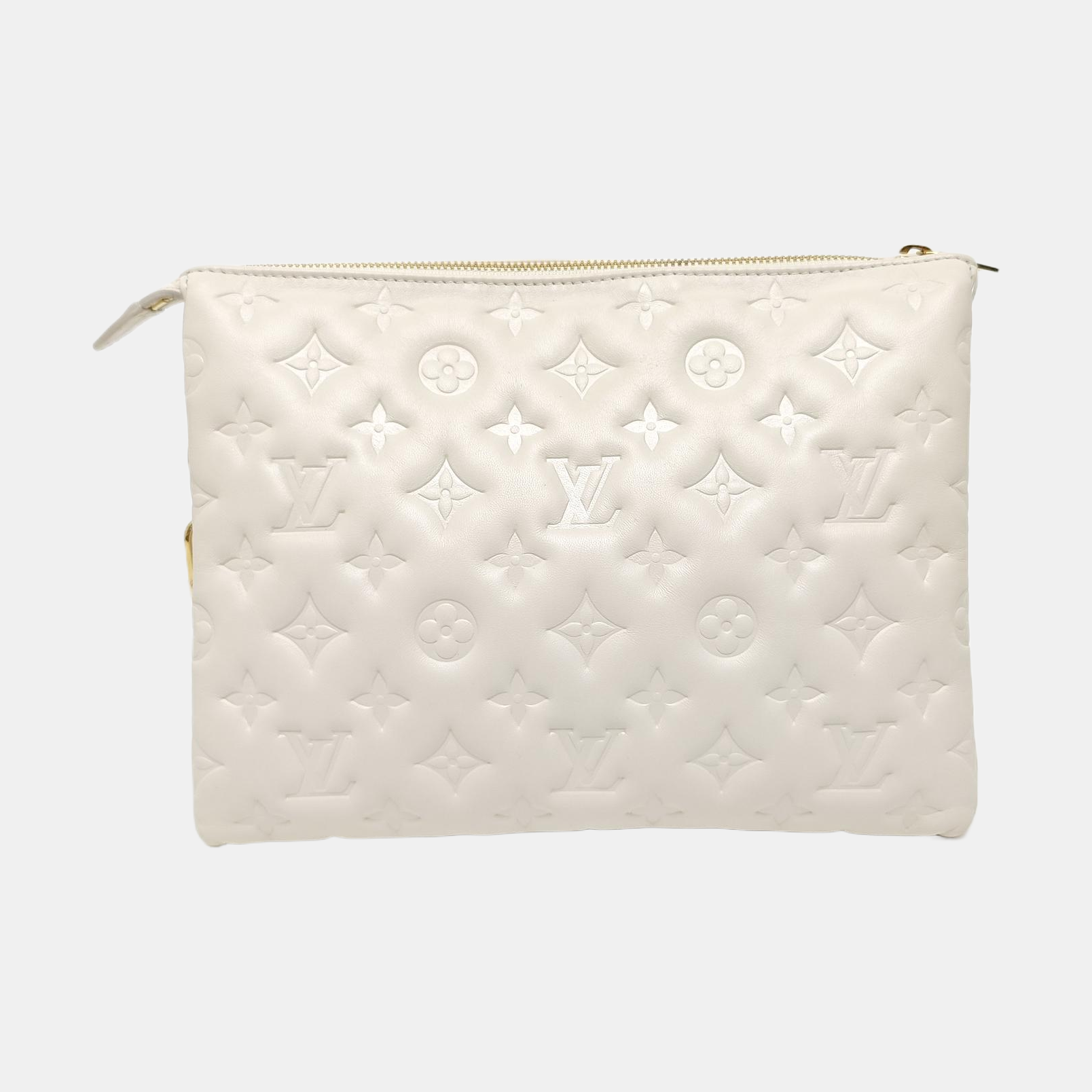 COUSSIN PM Monogram Calfskin White