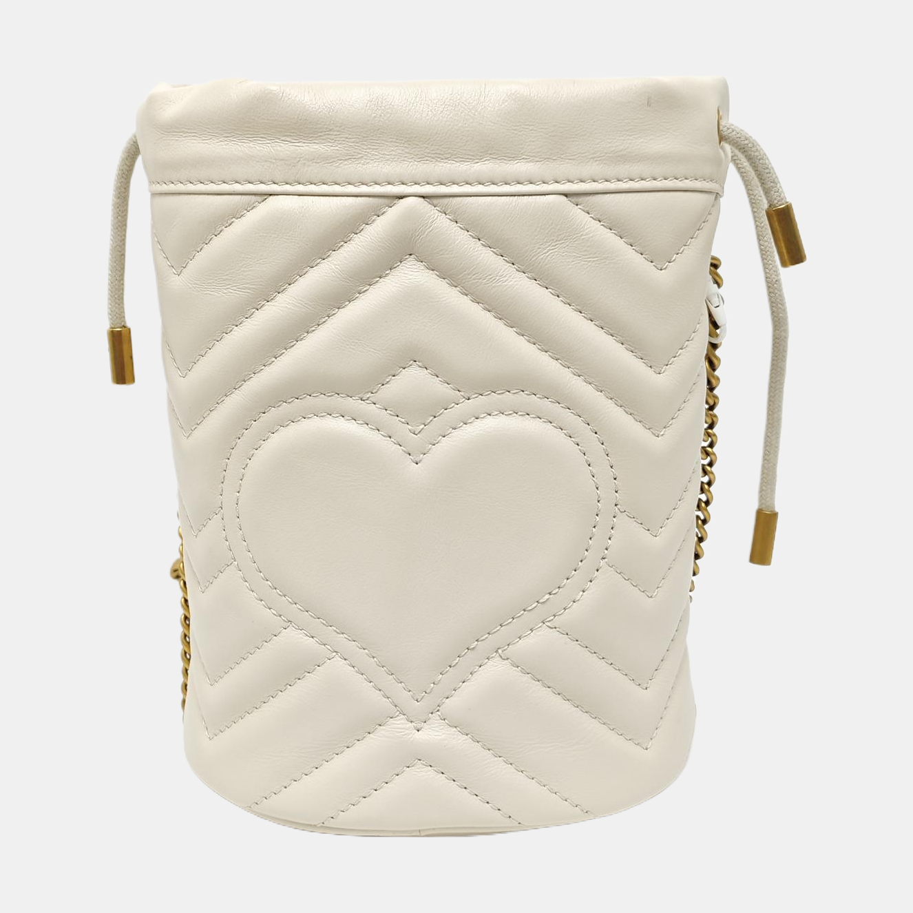GG Marmont Mini Quilted Lambskin White