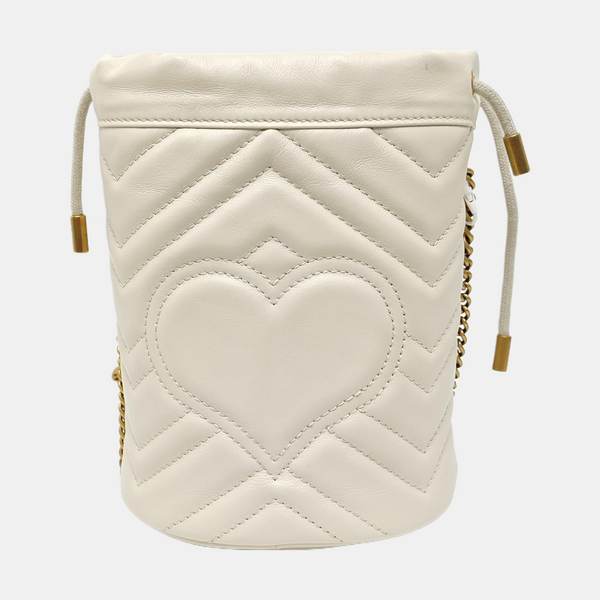 GG Marmont Mini Quilted Lambskin White