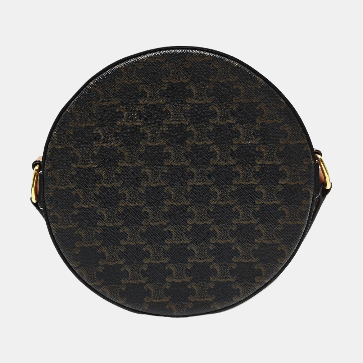 TRIOMPHE ROUND Mini Coated Canvas Brown