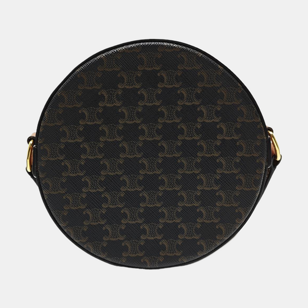 TRIOMPHE ROUND Mini Coated Canvas Brown