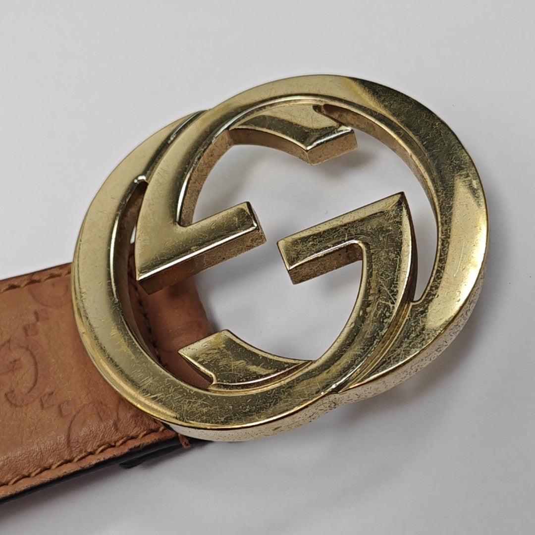 Leather Belt Beige