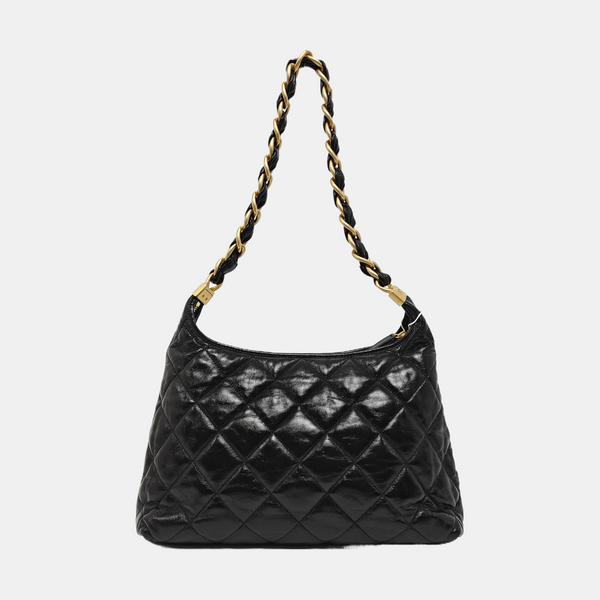 24A Large Quilted Lambskin Black