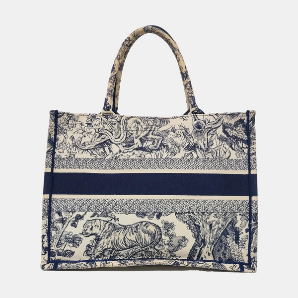 Authenticated pre-owned  Book Tote Medium Canvas Blue - Tote Bag at Looply