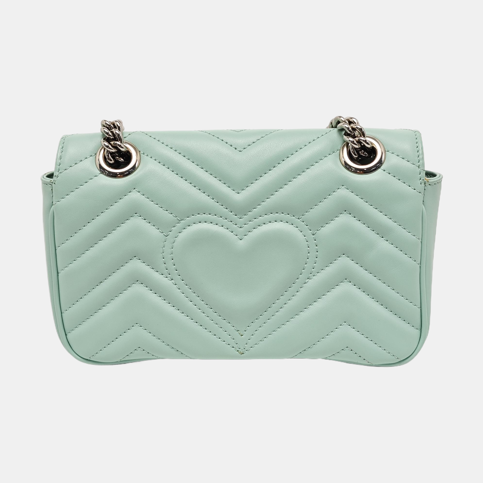 GG Marmont Small Quilted Calfskin Green