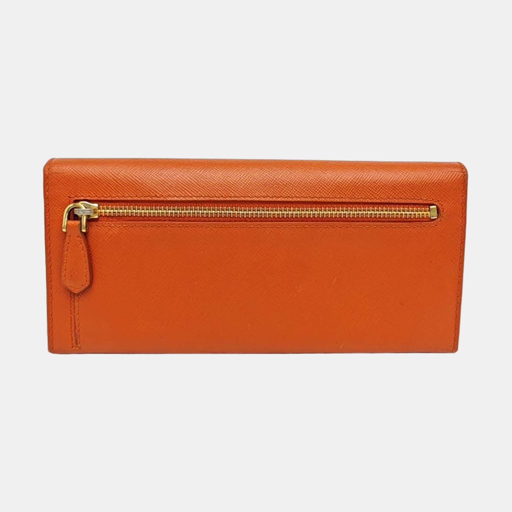 Fold Wallet Saffiano Calfskin Orange Wallet