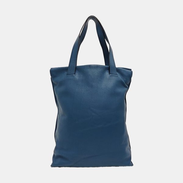 Calfskin Top Handle Bag Blue