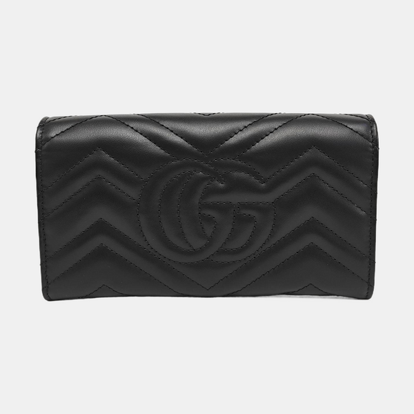 GG Marmont Super Mini Quilted Calfskin Black Wallet