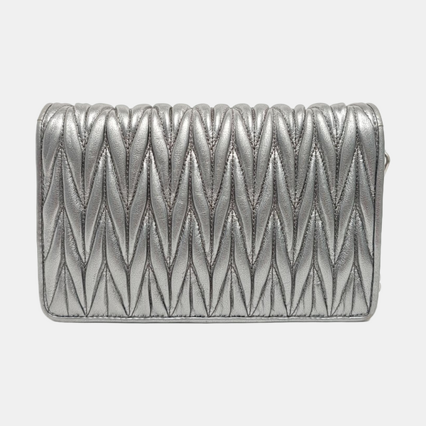 My Miu Quilted Lambskin Silver