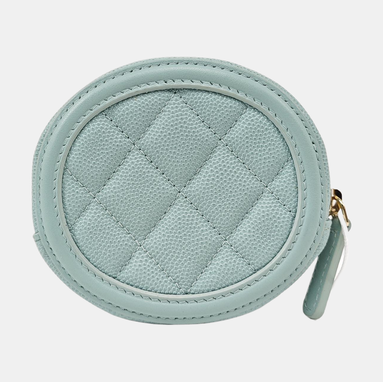 Quilted Grained Calfskin Wallet Blue