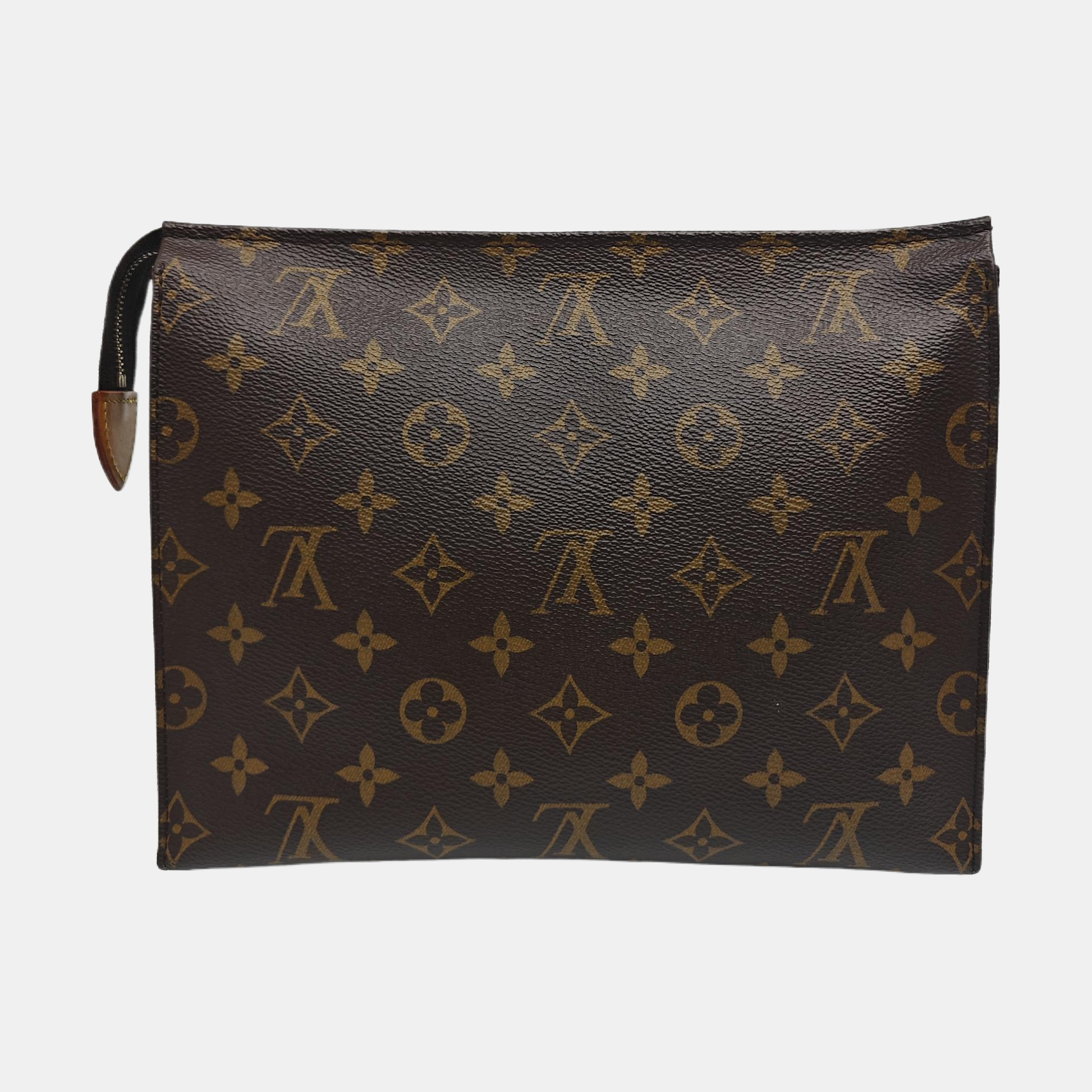 TOILET POCKET 26 Monogram Coated Canvas Brown